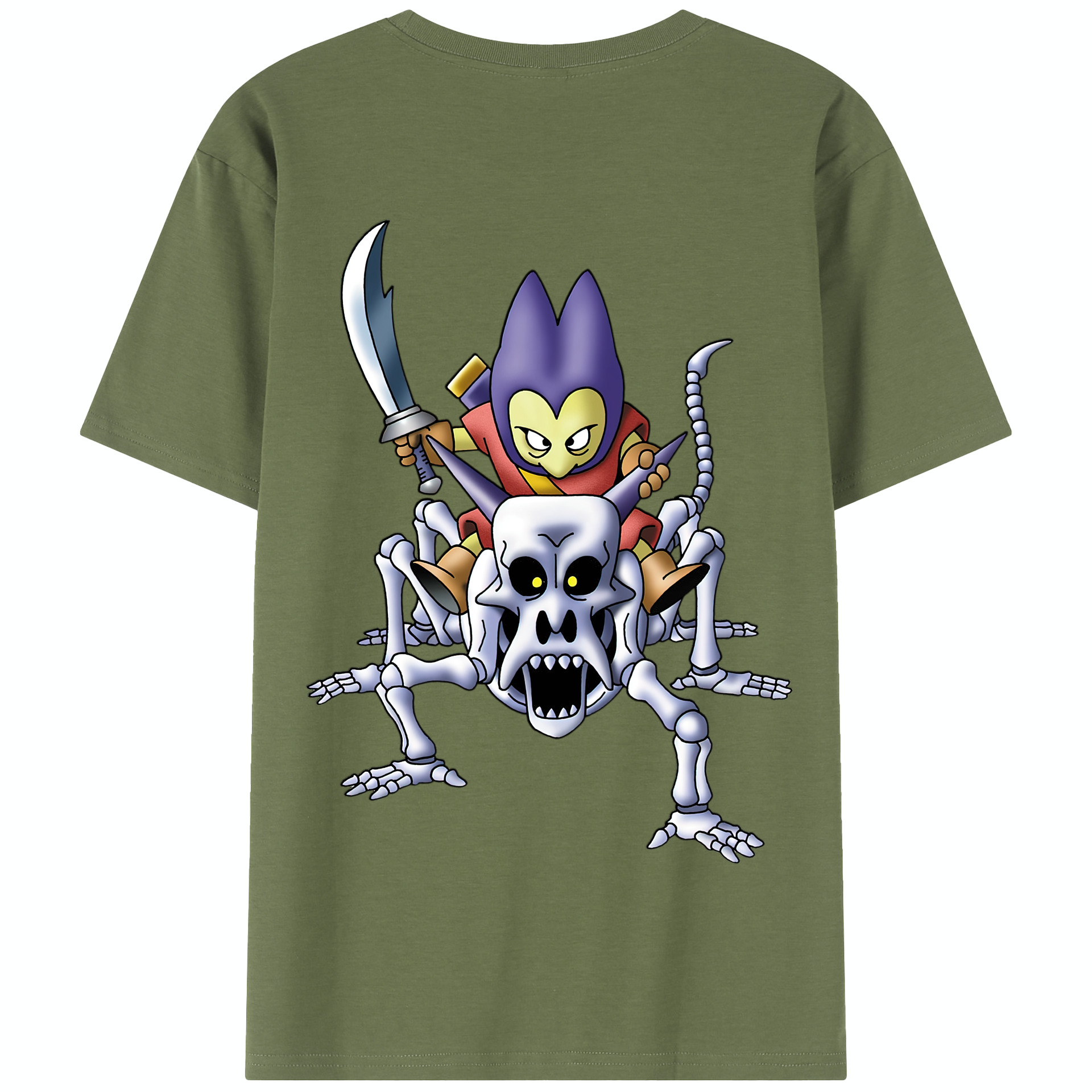 （画像用） ドラゴンクエスト Doragon Kuesuto Dragon Quest 綿100％半袖Tシャツ（背面プリント）